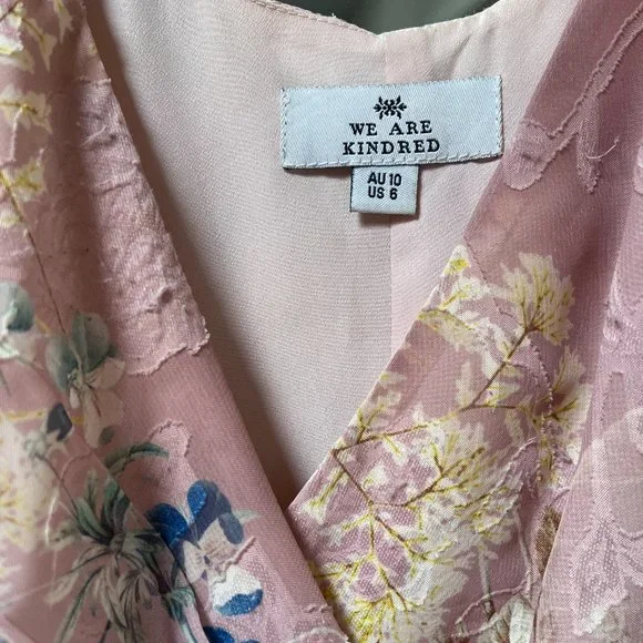 We Are Kindred Hayley Frill Cold Shoulder Pink Floral Dress - Picture 4 of 5